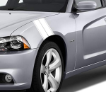 Dual 7 inches Wide Fender Stripe Hash Mark Decal Universal Fit 22" Long for Both Sides.