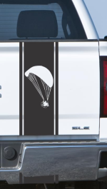 Paramotor Powered Paraglider Vinyl Tailgate Decal Sticker Foot Launch