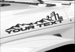 City Buildings and Mountains Custom Decal Your own Text Compatible with Jeep Hood or Any Others Mountain Compatible with All Jeeps Wrangler Gladiator JK TJ YJ CJ Pair Set of 2