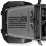 Reversed USA American Flag Tattered Distressed Decal Compatible with Jeep Wrangler Hood USA Made