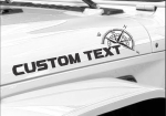Compass Custom Decal Your own Text Compatible with Jeep Hood or Any Others Mountain Compatible with All Jeeps Wrangler Gladiator JK TJ YJ CJ Pair Set of 2