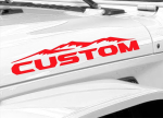 Custom Decal Your own Text Compatible with Jeep Hood or Any Others Mountain Compatible with All Jeeps Wrangler Gladiator JK TJ YJ CJ Pair Set of 2