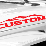 Custom Decal Your own Text Compatible with Jeep Hood or Any Others Mountain Compatible with All Jeeps Wrangler Gladiator JK TJ YJ CJ Pair Set of 2