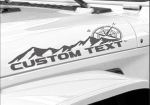 Mountain Compass Custom Decal Your own Text Compatible with Jeep Hood or Any Others Mountain Compatible with All Jeeps Wrangler Gladiator JK TJ YJ CJ Pair Set of 2 Ruby Font