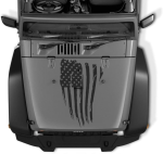 Reversed Distressed Usa American Flag hood Decal compatible with any Jeep.