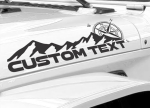 Mountain Compass Custom Decal Your own Text Compatible with Jeep Hood or Any Others Mountain Compatible with All Jeeps Wrangler Gladiator JK TJ YJ CJ Pair Set of 2