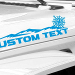 Mountain Compass and Sun Custom Decal Your own Text Compatible with Jeep Hood or Any Others Mountain Compatible with All Jeeps Wrangler Gladiator JK TJ YJ CJ Pair Set of 2 Ruby Font