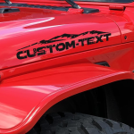 Distressed Custom Decal Your own Text Compatible with Jeep Hood or Any Others Mountain Compatible with All Jeeps Wrangler Gladiator JK TJ YJ CJ Pair Set of 2