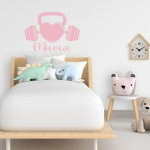 Fit and Fun. Kettlebell Love Wall Decal - Inspiring Healthy Habits for Kids