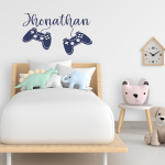 Gamer remotes Personalized Wall Decal with Custom Name. - Fun for Kids