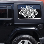 Dahlia Flower Mandala Vinyl Decal Sticker, Large Indoor/Outdoor, Mutiple Colors (Set of 2)