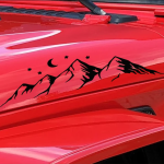 Set of 2 Mountain Hood Decals Fits Jeep Wrangler Rubicon Hood Decals Stickers Tj JKk Cj Yj US Mountain range MT8