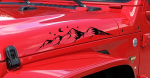 Set of 2 Mountain Hood Decals Fits Jeep Wrangler Rubicon Hood Decals Stickers Tj JKk Cj Yj US Mountain range MT8