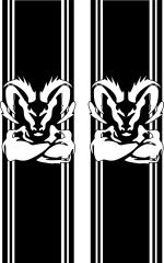 Rear Bed Vinyl Decals RAM Muscle Folded arms