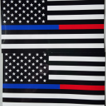 Magnets Thin Blue & Red Line FireFighter Police respect flag Vinyl Decal Sticker 5"X 3" Pack of 2 USA