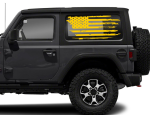 Distressed American Flag decal for Jeep or others Rear window Fits any vehicle -2 Decals Total. USA Subdued Tattered