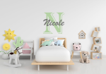 Custom Wall Decal Stickers Name and Initial for Children's room or nursery room Unisex 18×12 inches