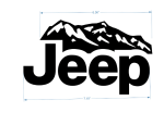 Set of 2 Mountain Hood Decals Fits Jeep emblem Decals Stickers Tj JKk Cj Yj US Mountain range MT7