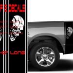 Rear Bed Vinyl Decals RAM FORD TOYOTA NISSAN Skull face Punisher